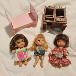 Vintage Little Kiddles Story Kins Dolls
